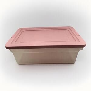 Vintage Rubbermaid 0135 0136 Storage Container  w/ Lid Mauve Pink